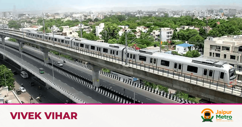 Vivek Vihar station on the Jaipur Metro Pink Line